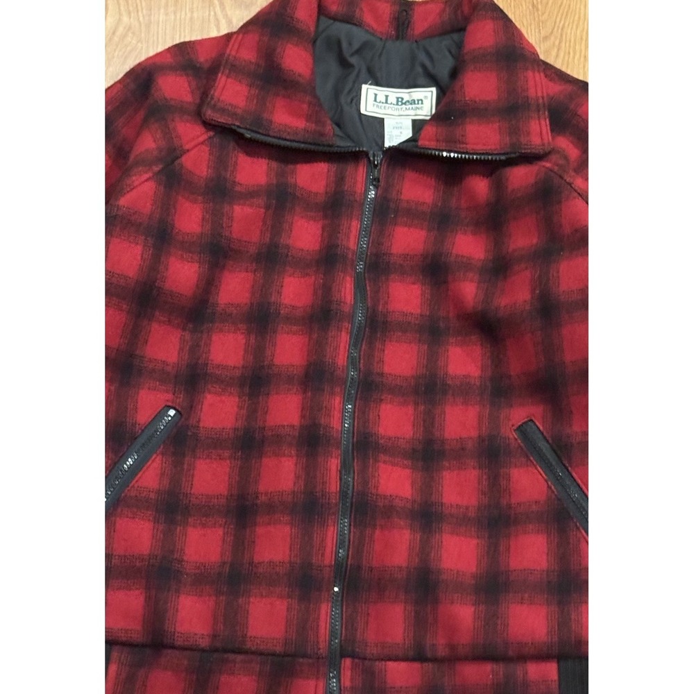 Vintage 80s LL Bean Mackinaw Cruiser Wool Hunting Jacket M Buffalo Plaid Bomber - Picture 3 of 4